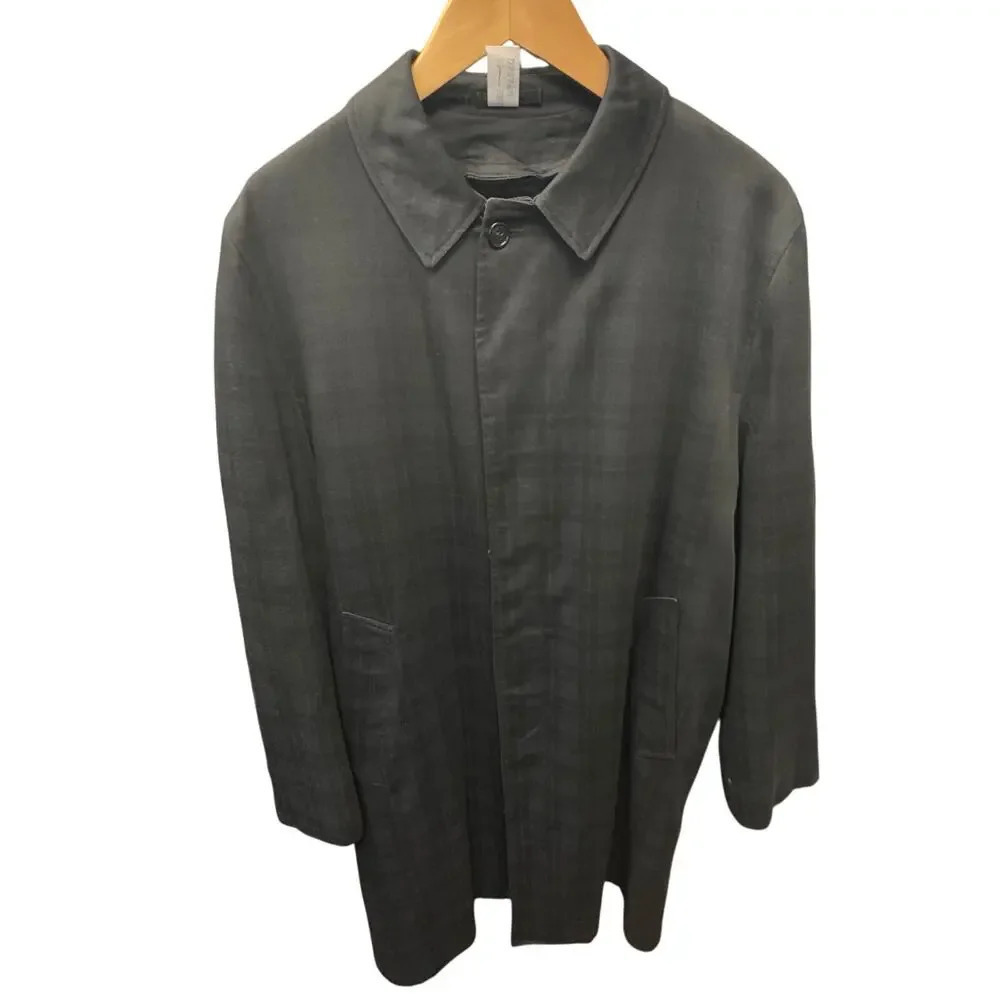 Vintage WEATHER JACK Gray Long Duster Trench Coat Removable Faux lining Men's M‎